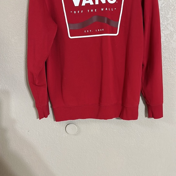 Vans Red pull over hoodie off the wall logo - Picture 3 of 7
